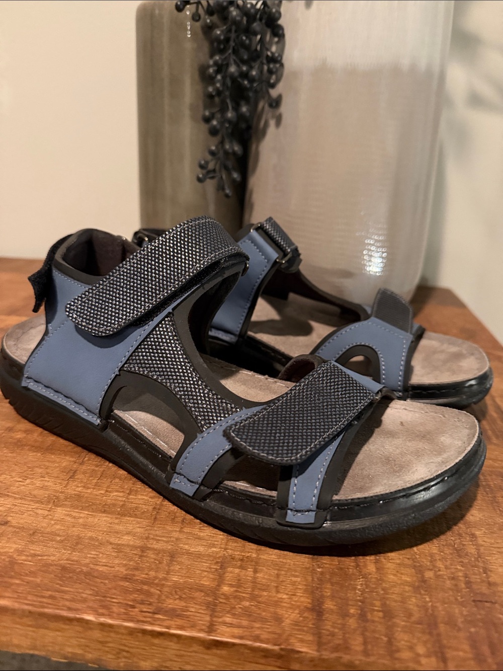 Flexus Blue and Black Velcro Sport Sandals
